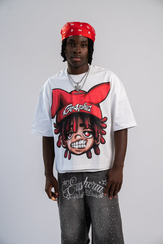 WHITE BEANIE BOY TEE V2