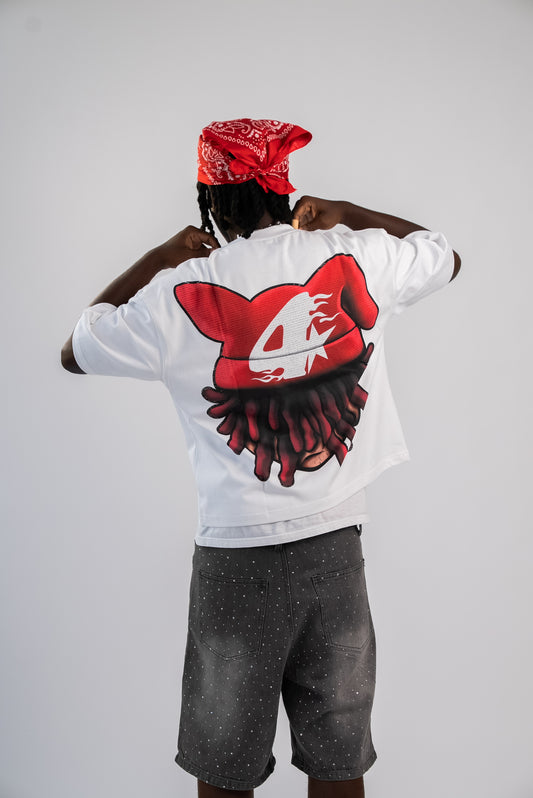 WHITE BEANIE BOY TEE V2
